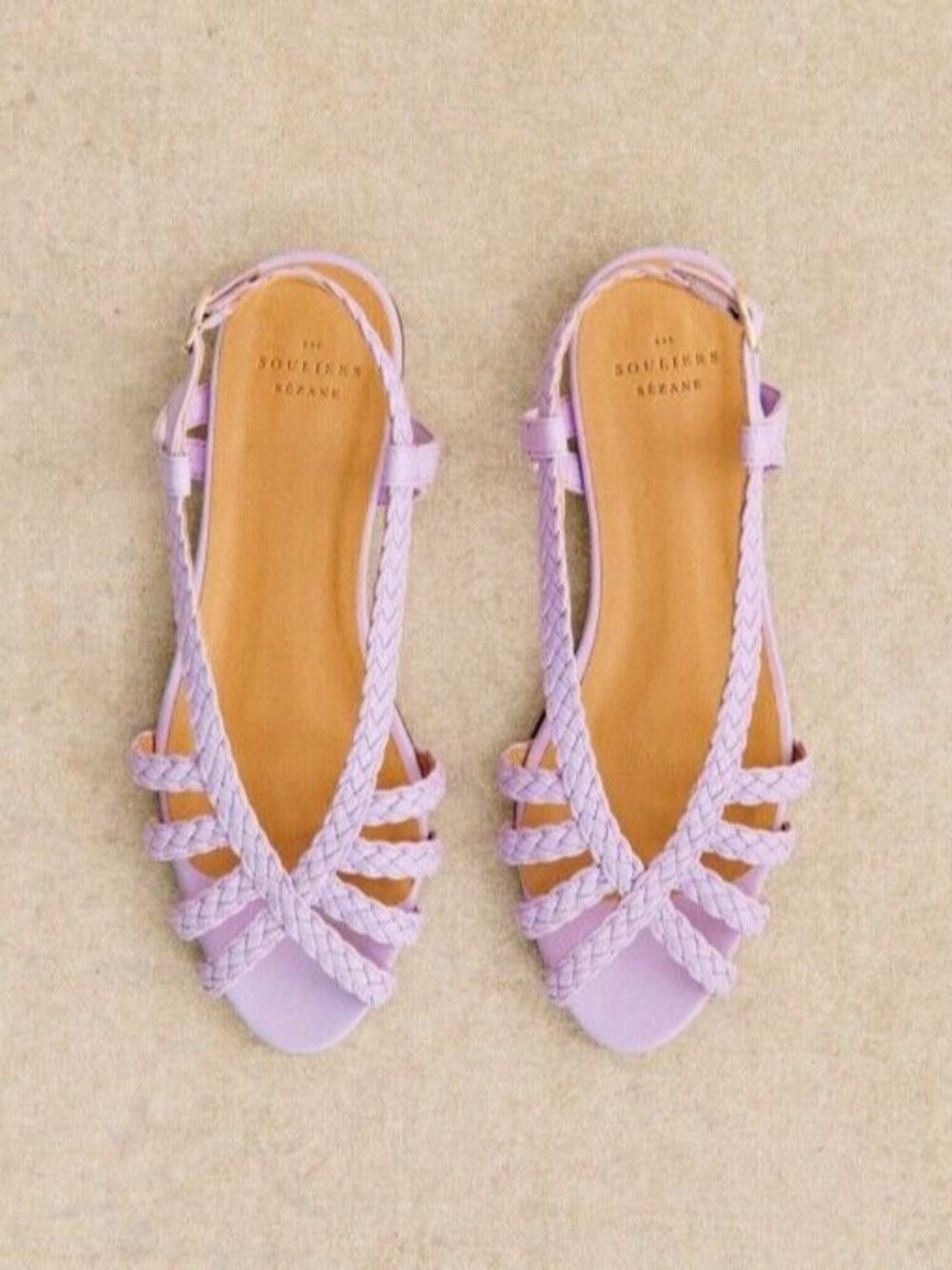 Sezane Natacha Low Sandals - Lavender Sz 9
